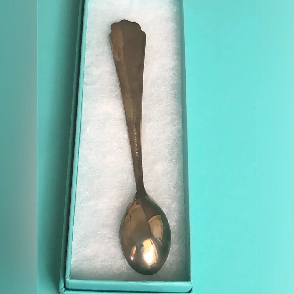GIFTABLE Tiffany & Co.  Baby Spoon in Light Blue Drawstring Jewelry Pouch